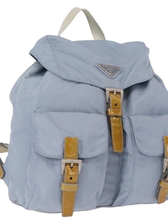 PRADA Backpack Nylon Light Blue Silver Auth 159978 main image 6